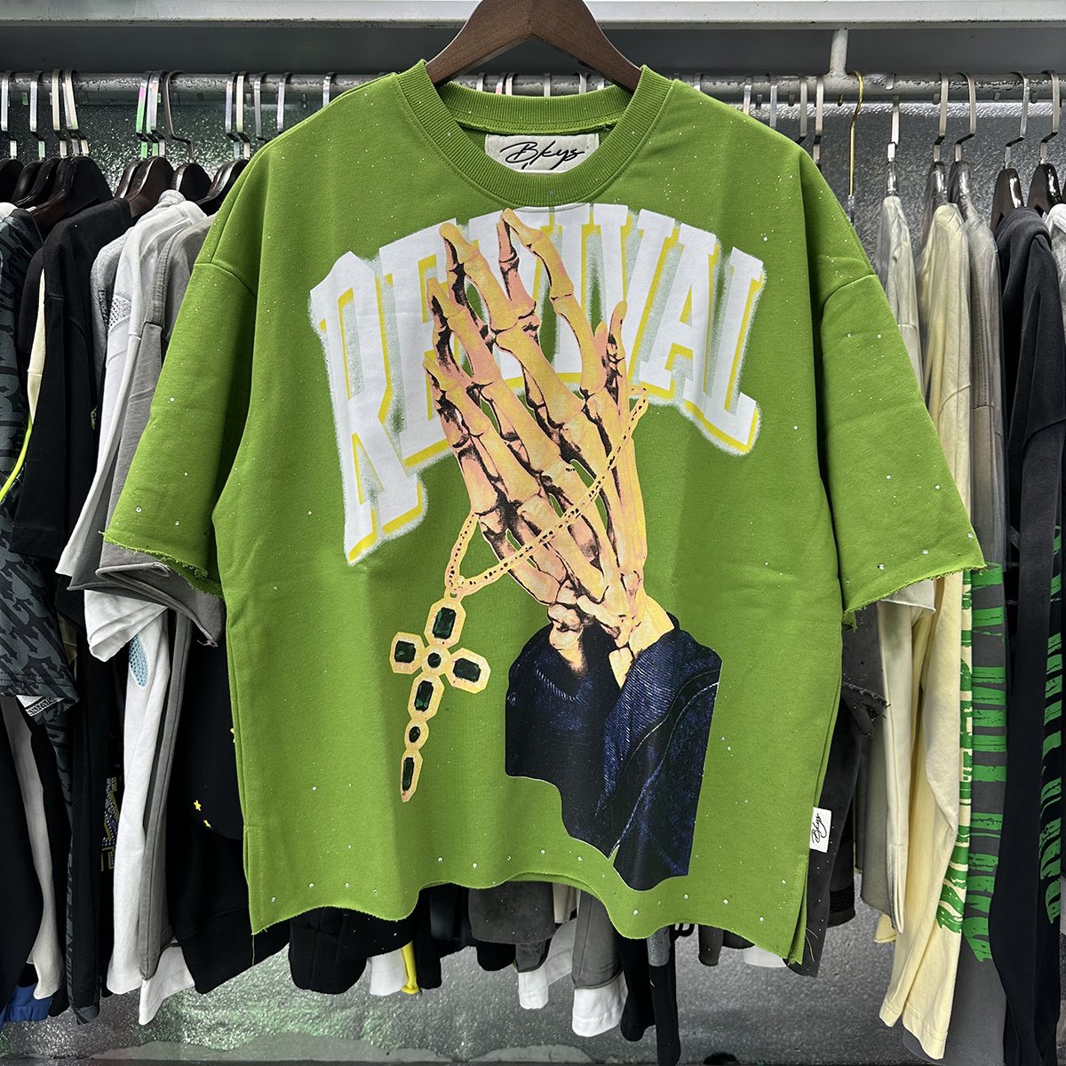 BKYS Revival Rhinestone Graphic Cropped T-Shirt — context