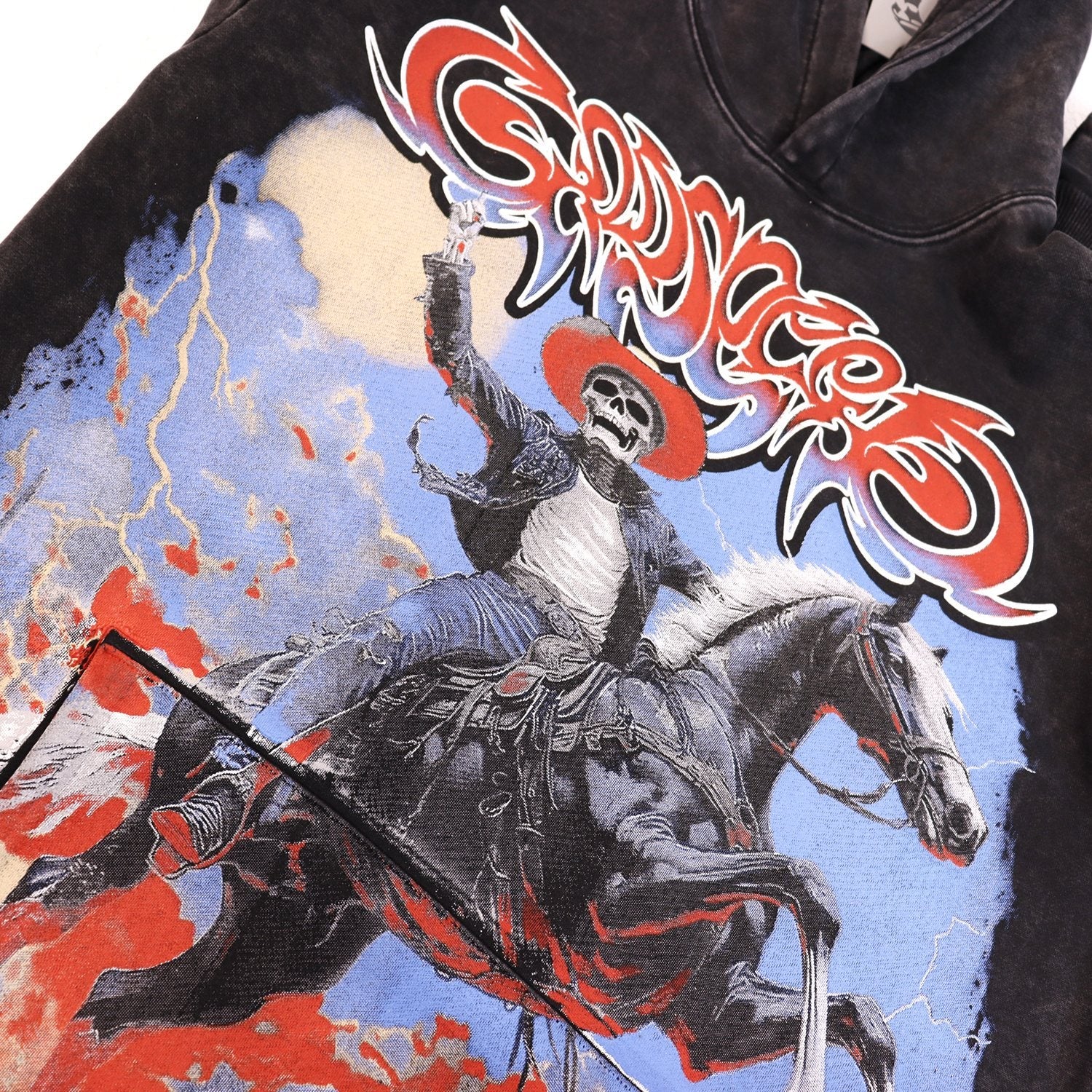 Godspeed Out of My Mind Cowboy Graphic Hoodie — detail