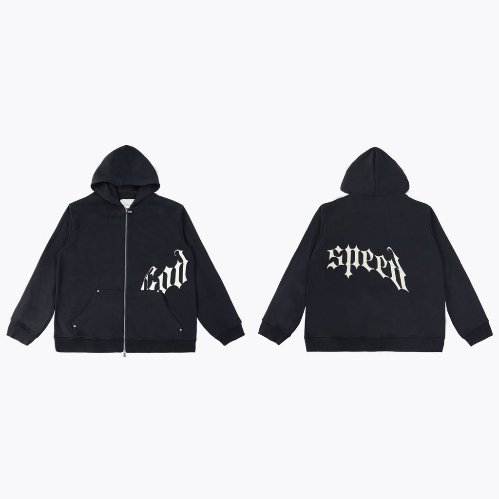 Godspeed White Gothic Zip Hoodie & Jogger Matching Set — front