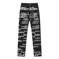 Purple Brand All-Over Wordmark Slim Tapered Jeans — hero