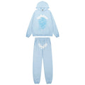 Sp5der Light Blue Spiderweb Hoodie & Sweatpants Matching Set — hero