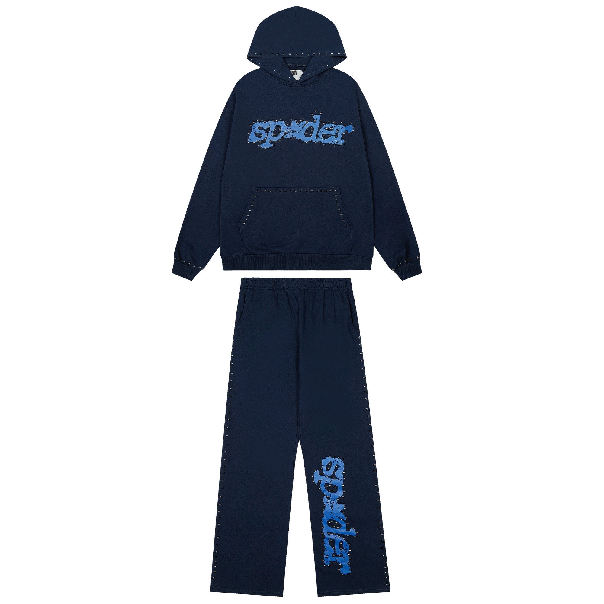 Sp5der Navy Studded Graphic Matching Set — hero