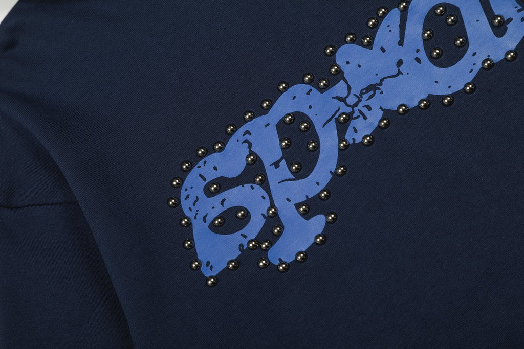 Sp5der Navy Studded Graphic Matching Set — detail