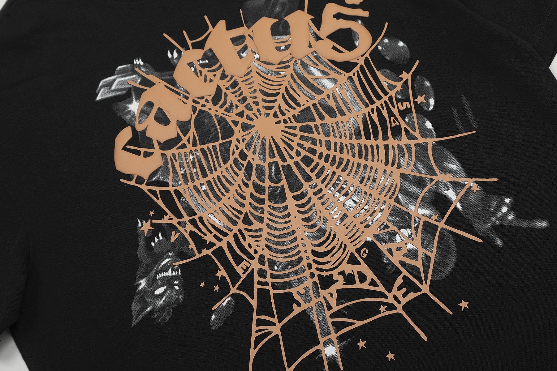 Sp5der Spiderweb Graphic T-Shirt — fabric_closeup