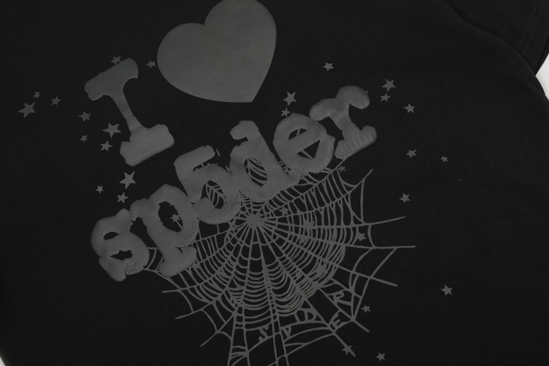 Sp5der Heart Web Graphic T-Shirt — detail