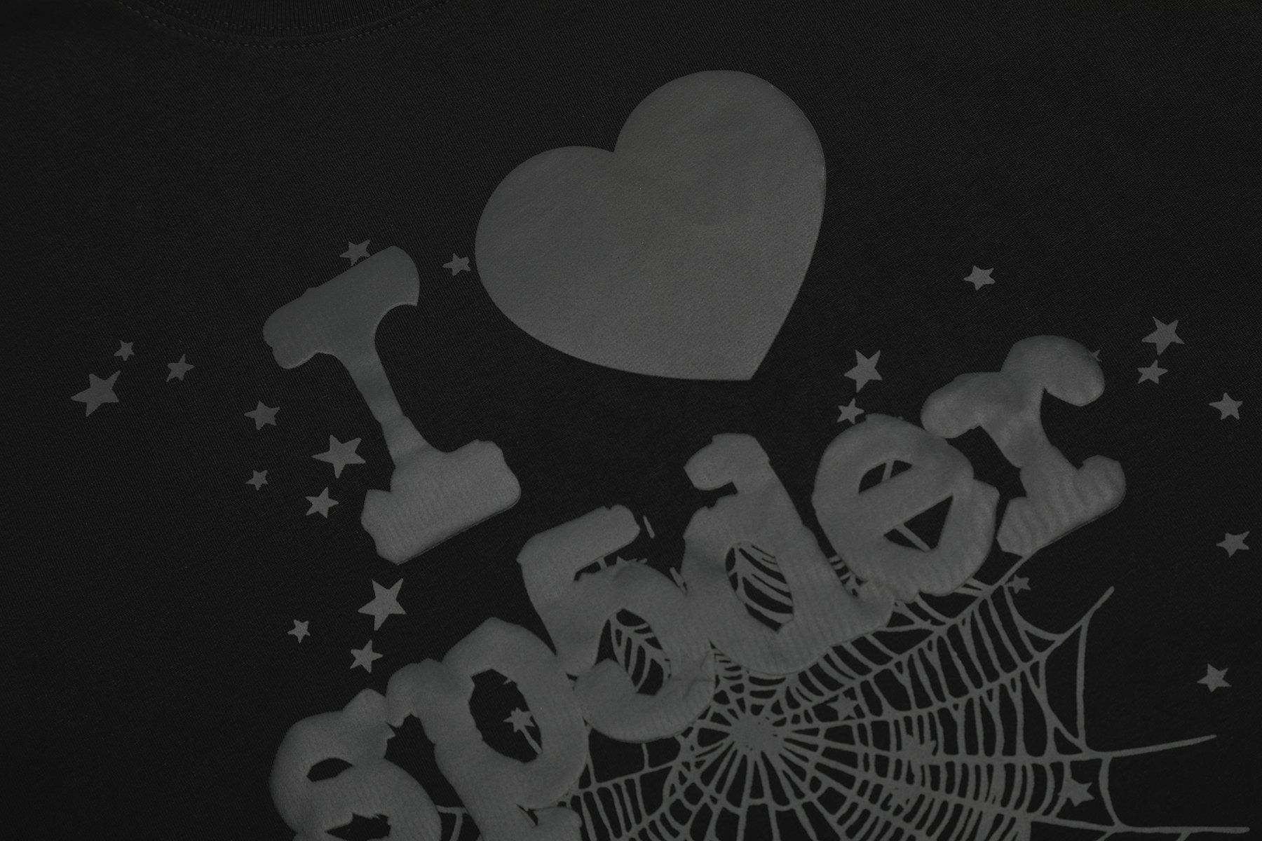 Sp5der Heart Web Graphic T-Shirt — detail