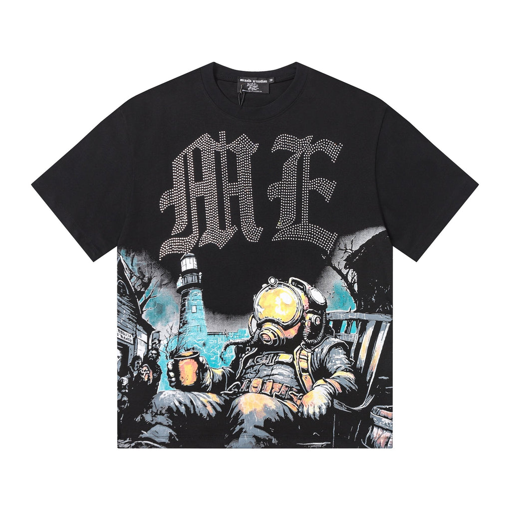 MIXED EMOTION Rhinestone-Style Graphic T-Shirt — hero
