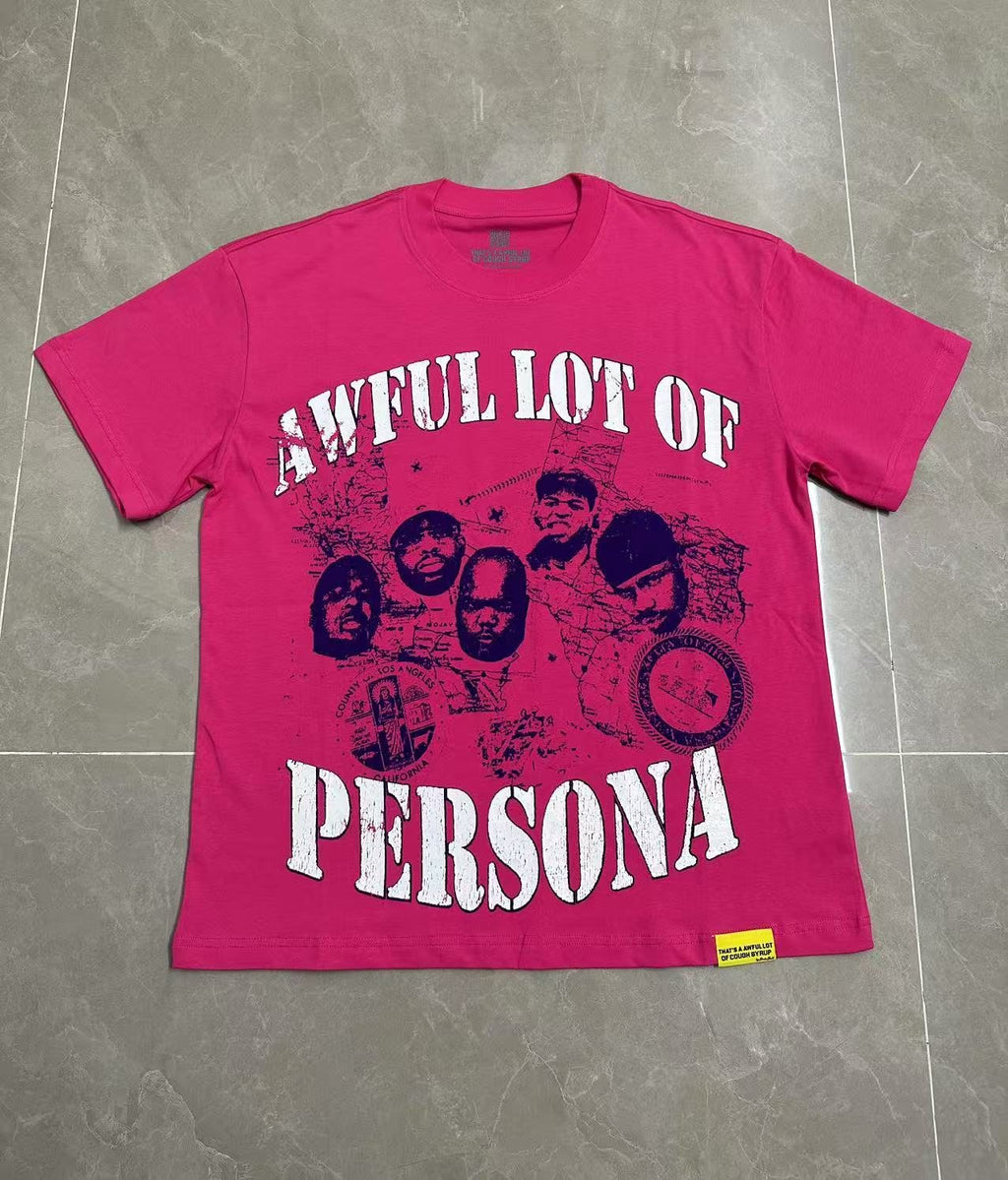 THAT'S A AWFUL LOT OF COUGH SYRUP Pink Front & Back Graphic T-Shirt — front