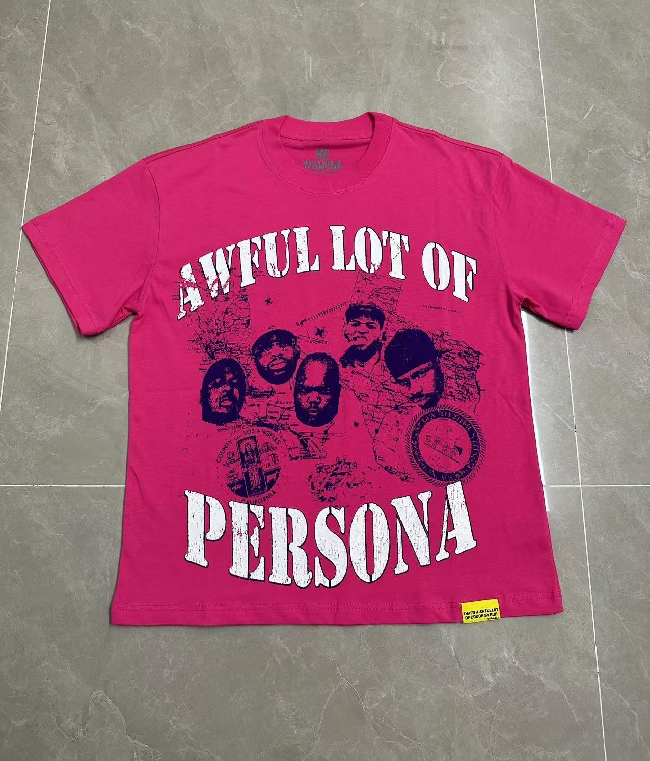 THAT'S A AWFUL LOT OF COUGH SYRUP Pink Front & Back Graphic T-Shirt — front