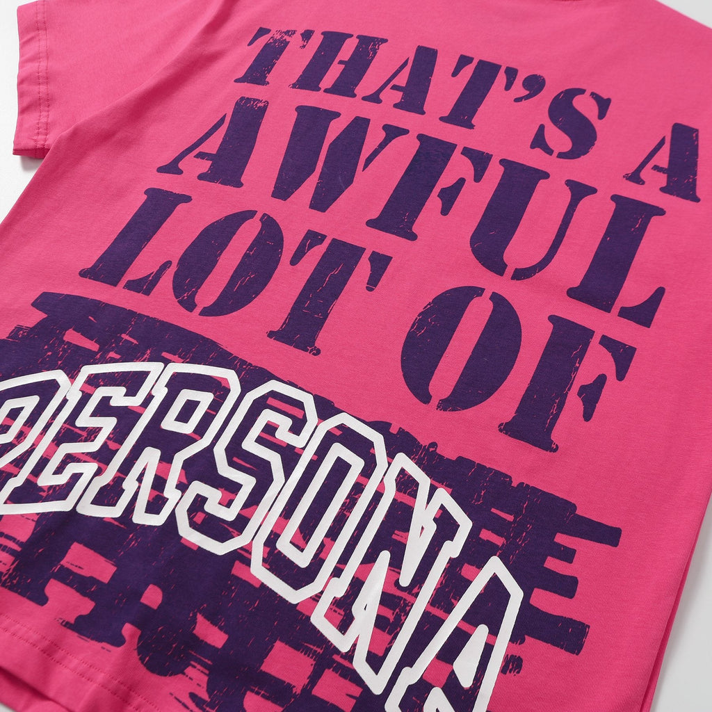 THAT'S A AWFUL LOT OF COUGH SYRUP Pink Front & Back Graphic T-Shirt — detail