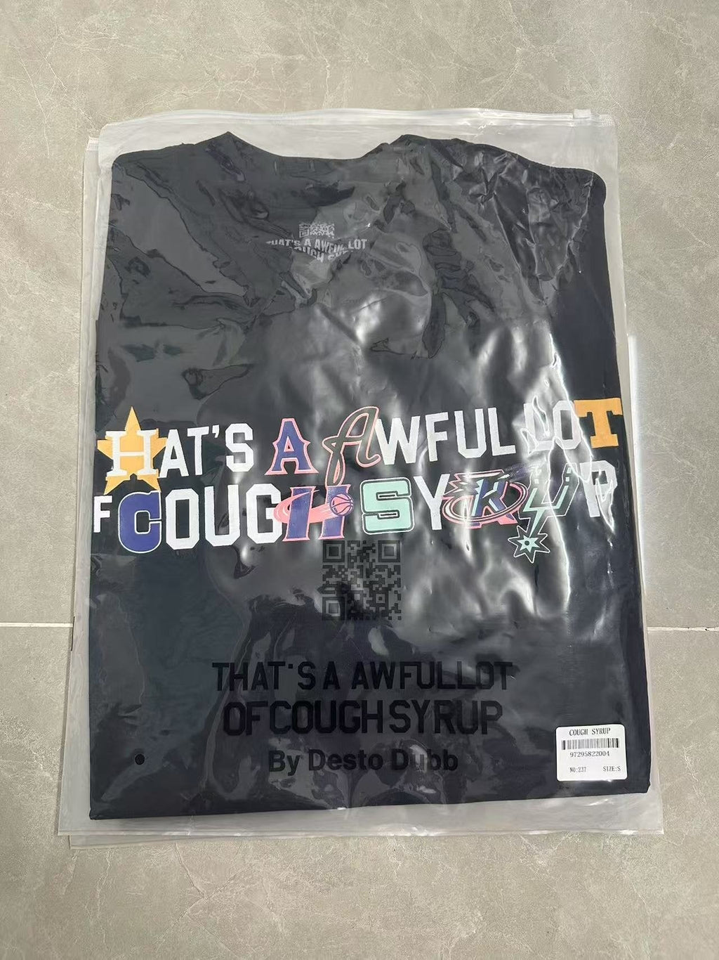 THAT'S A AWFUL LOT OF COUGH SYRUP Front & Back Graphic T-Shirt — hang_tag