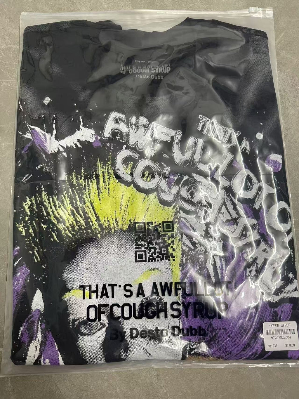 THAT'S A AWFUL LOT OF COUGH SYRUP Black Front & Back Graphic T-Shirt — context
