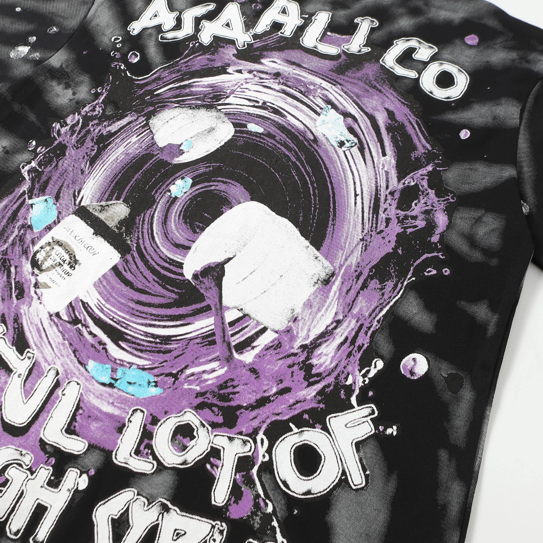 THAT'S A AWFUL LOT OF COUGH SYRUP Black Front & Back Graphic T-Shirt — detail