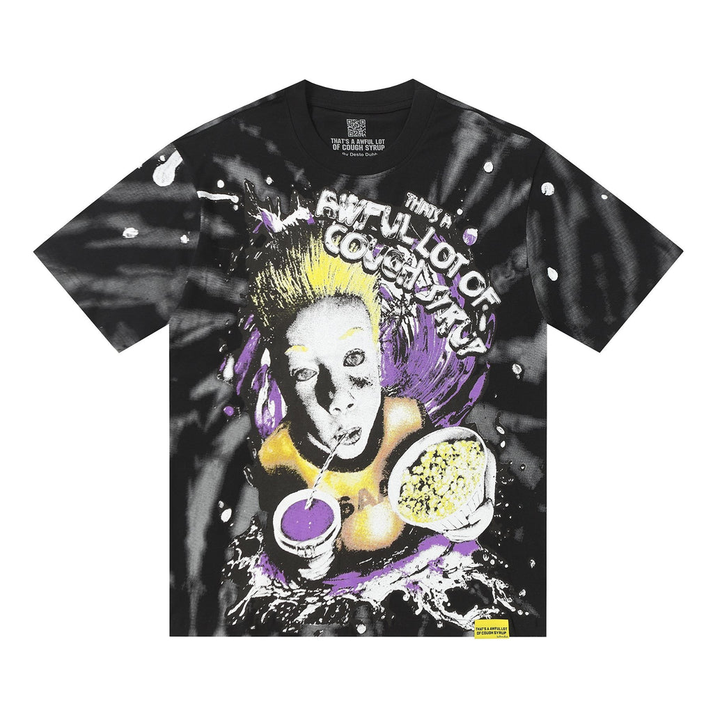 THAT'S A AWFUL LOT OF COUGH SYRUP Black Front & Back Graphic T-Shirt — hero