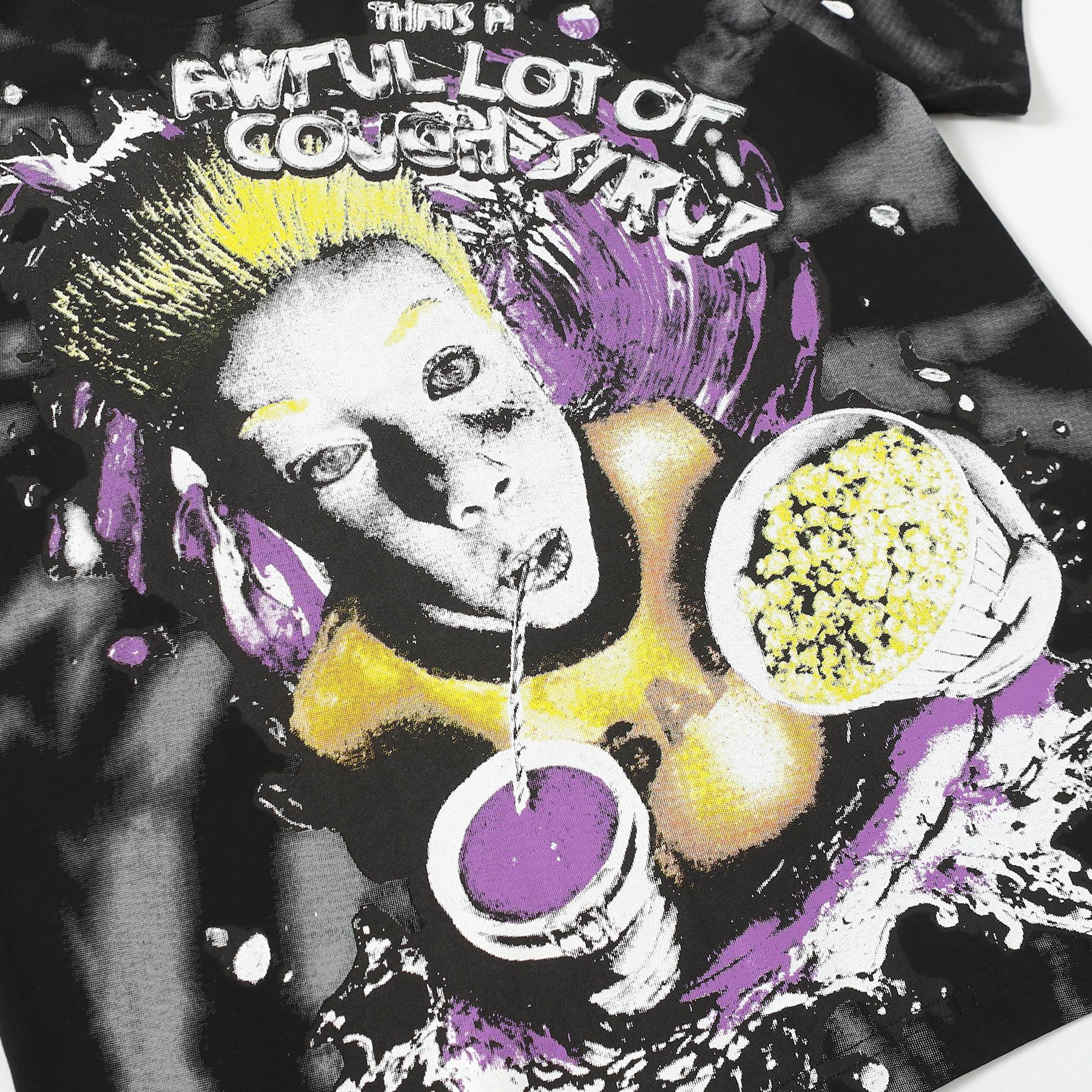 THAT'S A AWFUL LOT OF COUGH SYRUP Black Front & Back Graphic T-Shirt — detail