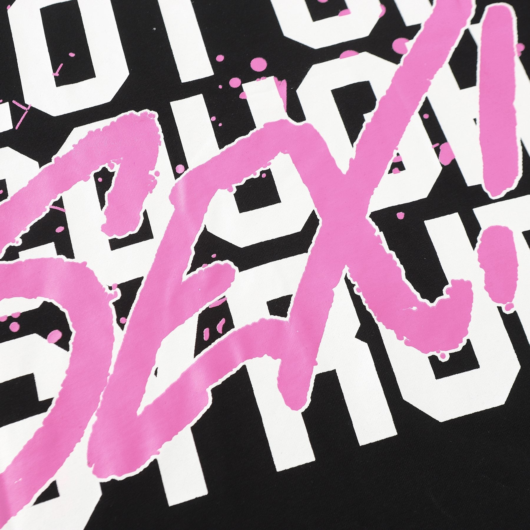 THAT'S A AWFUL LOT OF COUGH SYRUP White & Pink Graphic Short-Sleeve T-Shirt — detail