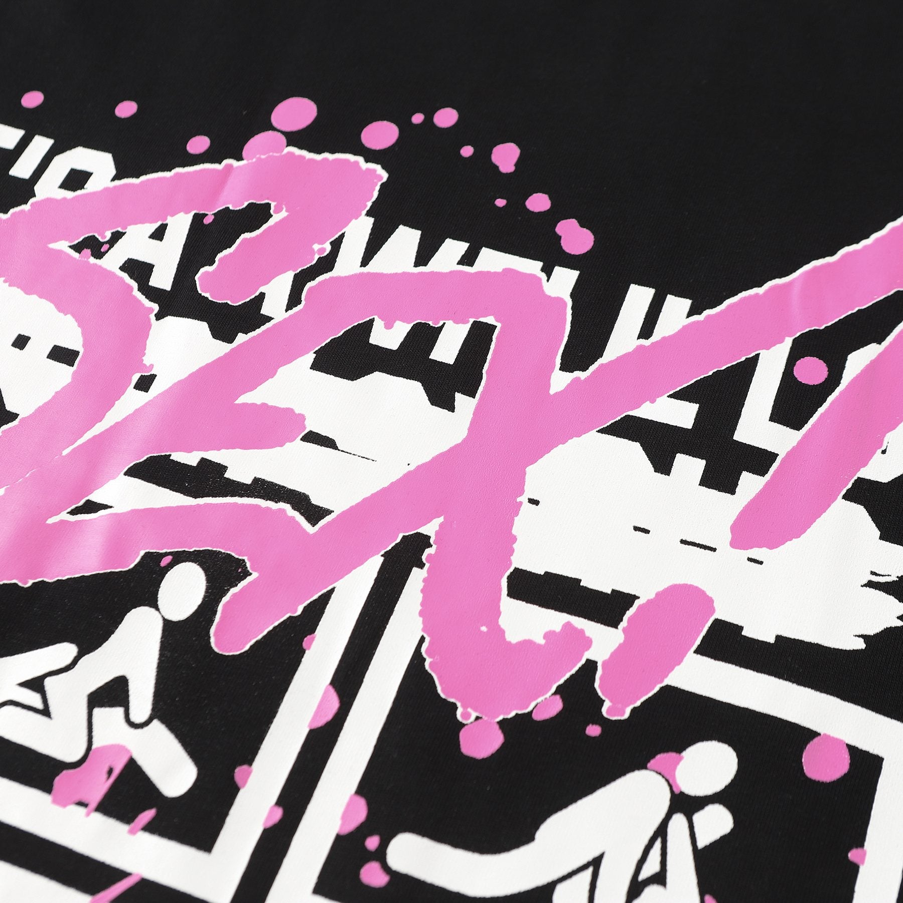 THAT'S A AWFUL LOT OF COUGH SYRUP White & Pink Graphic Short-Sleeve T-Shirt — detail