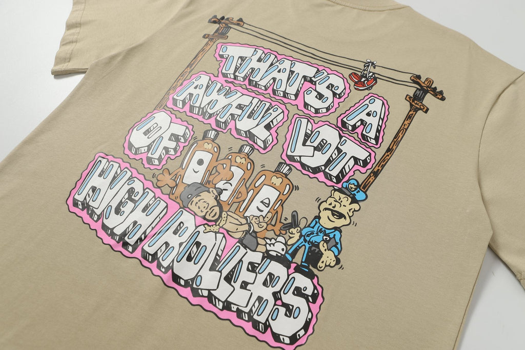 THAT'S A AWFUL LOT OF COUGH SYRUP Khaki Casino Dice Graphic T-Shirt — detail