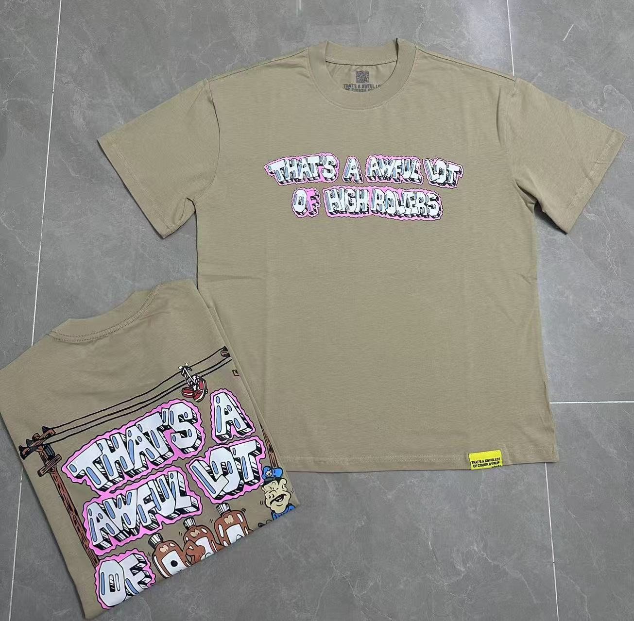 THAT'S A AWFUL LOT OF COUGH SYRUP Khaki Casino Dice Graphic T-Shirt — context