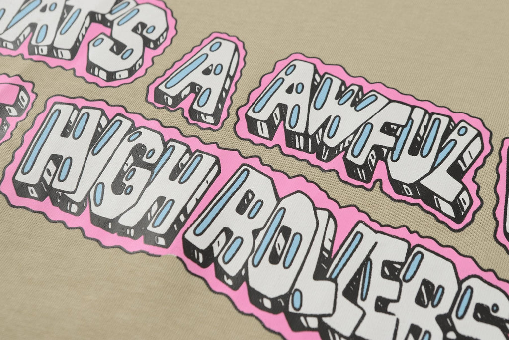 THAT'S A AWFUL LOT OF COUGH SYRUP Khaki Casino Dice Graphic T-Shirt — detail