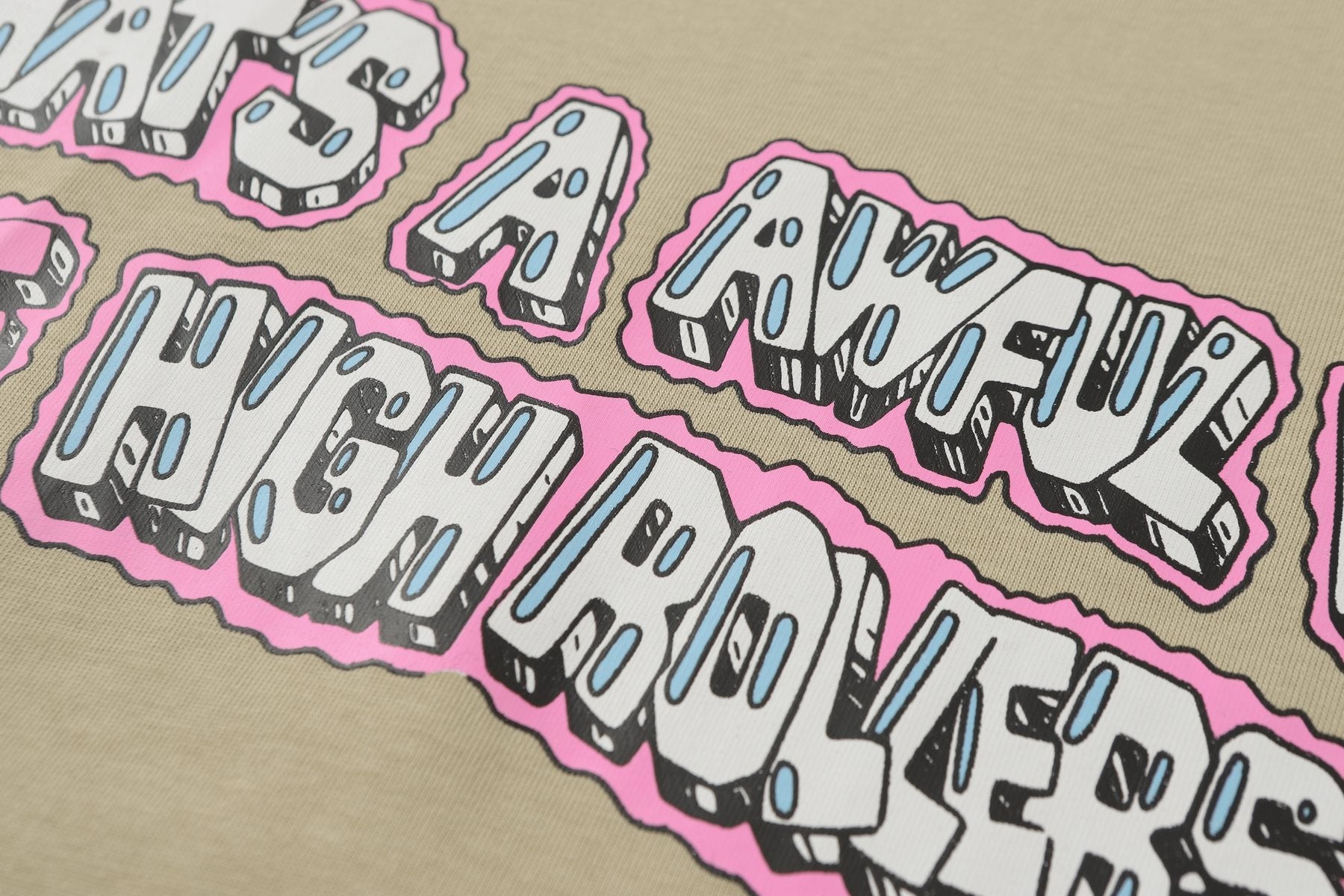 THAT'S A AWFUL LOT OF COUGH SYRUP Khaki Casino Dice Graphic T-Shirt — detail