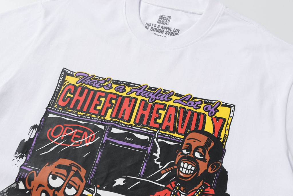 THAT'S A AWFUL LOT OF COUGH SYRUP Cartoon Car Short-Sleeve T-Shirt — detail