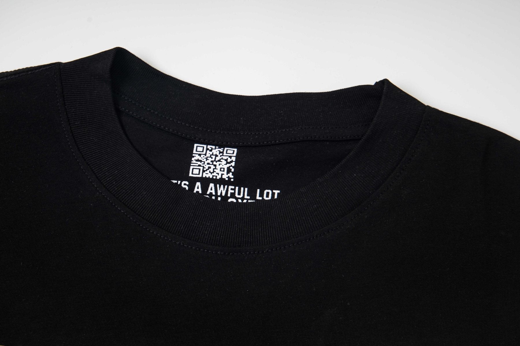 THAT'S A AWFUL LOT OF COUGH SYRUP Front & Back Graphic Short-Sleeve T-Shirt — neck_label