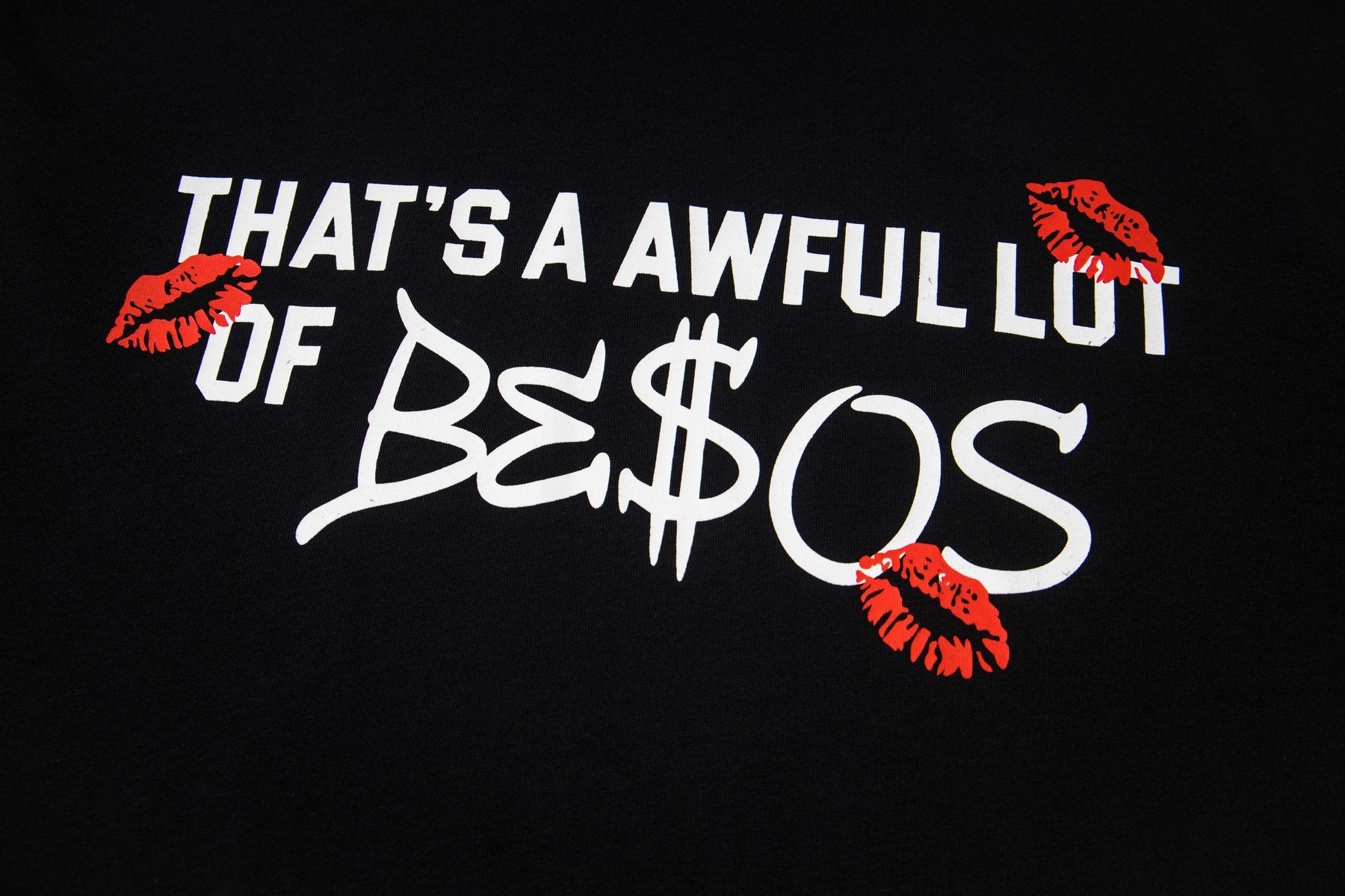 THAT'S A AWFUL LOT OF COUGH SYRUP Black Graphic Short-Sleeve T-Shirt — detail