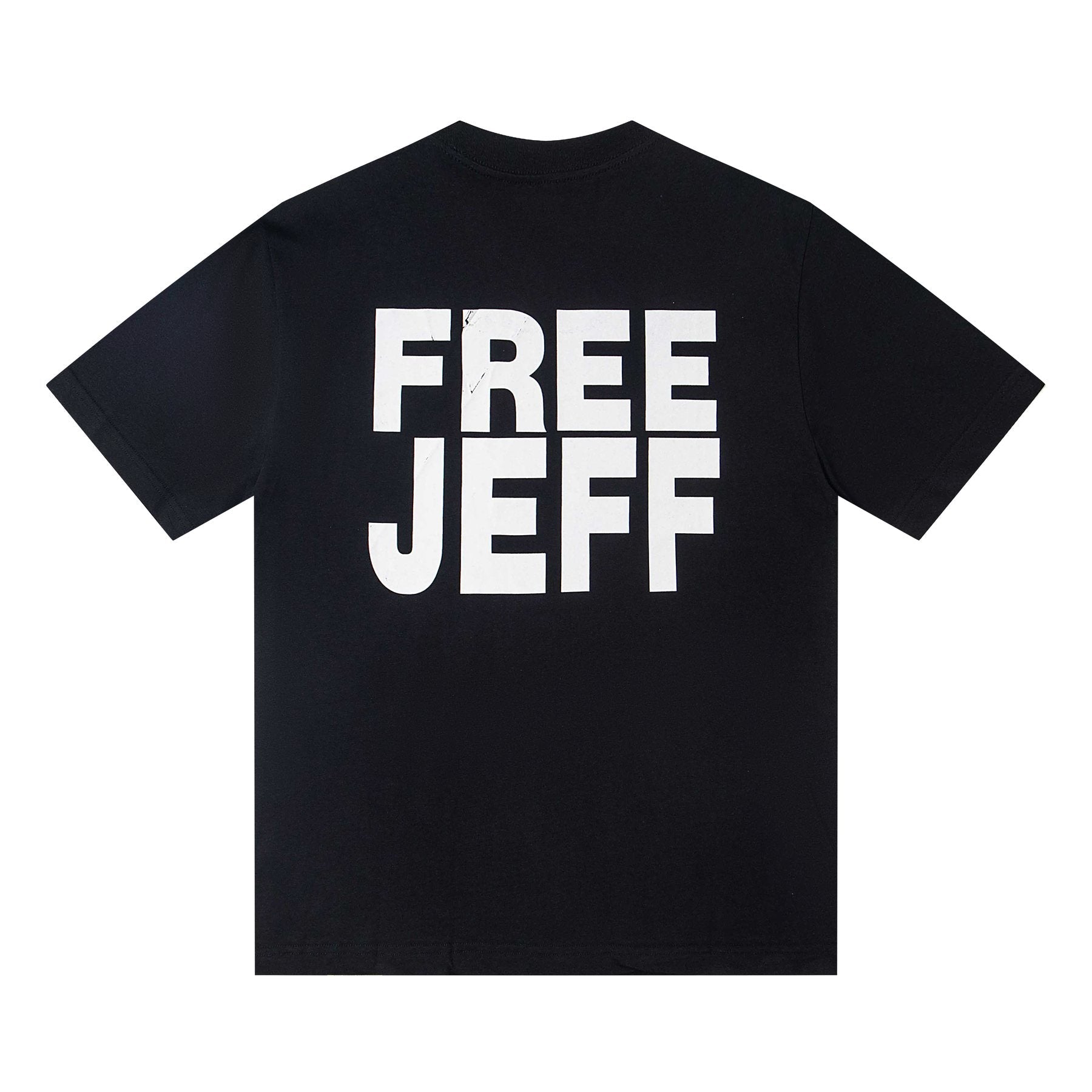 THAT'S A AWFUL LOT OF COUGH SYRUP Free Jeff Crucifix Graphic T-Shirt — back
