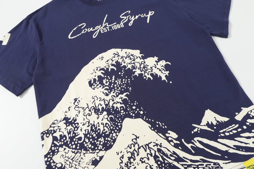 THAT'S A AWFUL LOT OF COUGH SYRUP Wave Graphic Short-Sleeve T-Shirt — detail