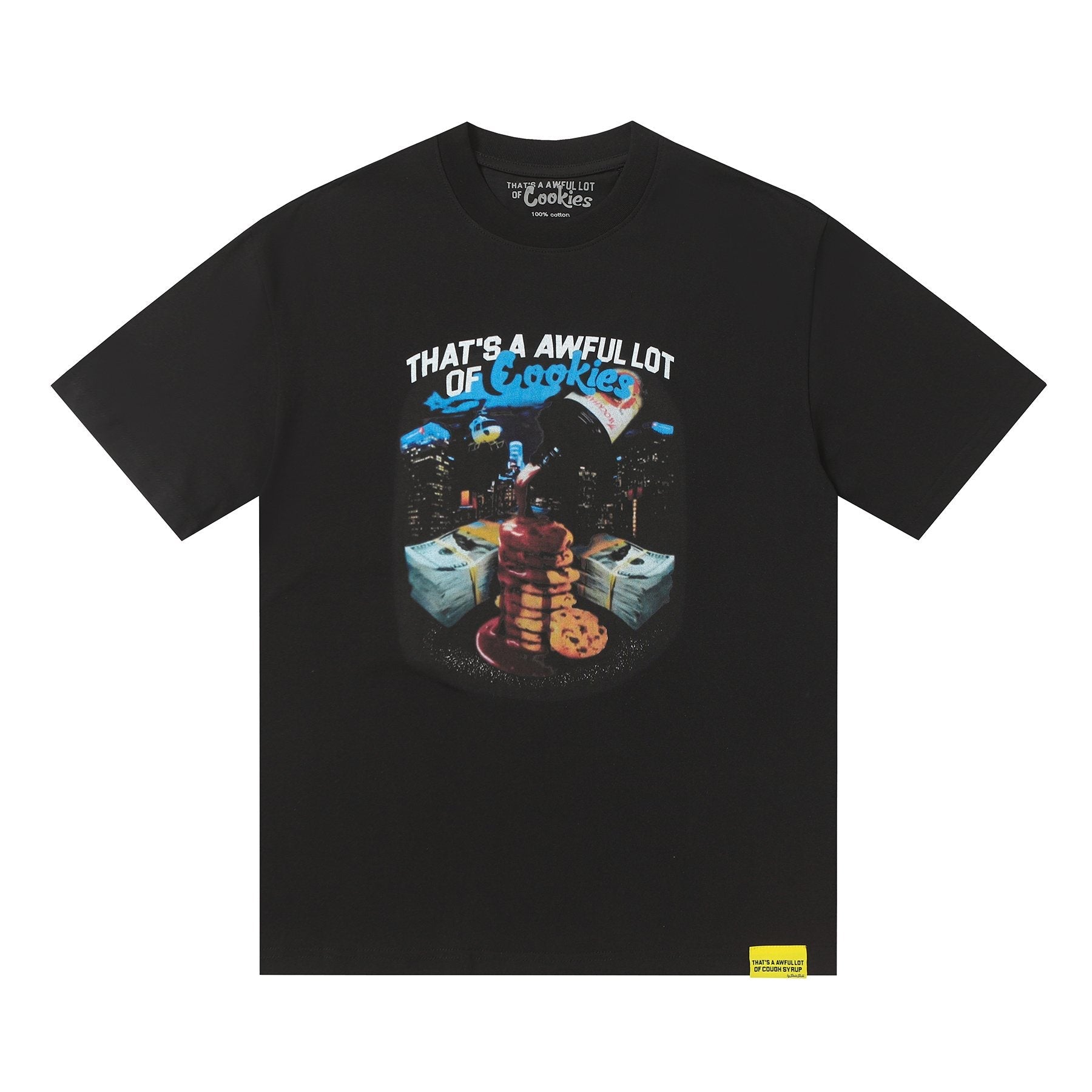 THAT'S A AWFUL LOT OF COUGH SYRUP Cookies & Cash Graphic T-Shirt — hero