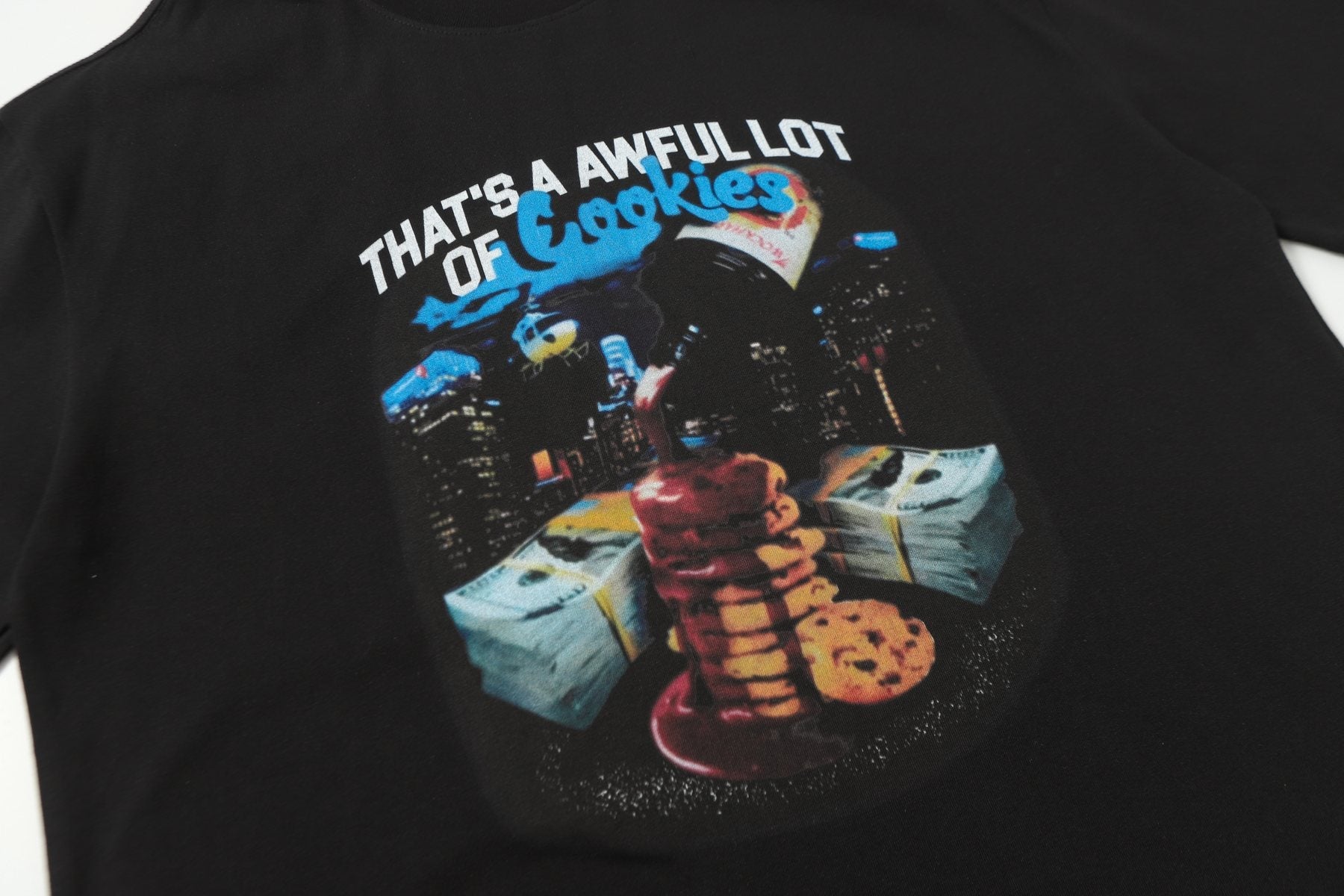 THAT'S A AWFUL LOT OF COUGH SYRUP Cookies & Cash Graphic T-Shirt — detail