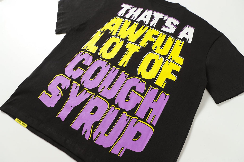 THAT'S A AWFUL LOT OF COUGH SYRUP Character Graphic Short-Sleeve T-Shirt — detail
