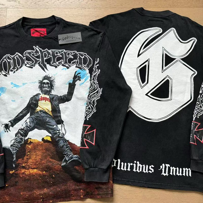 Godspeed E Pluribus Unum Washed Black Long-Sleeve T-Shirt — context