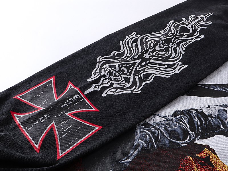 Godspeed E Pluribus Unum Washed Black Long-Sleeve T-Shirt — detail