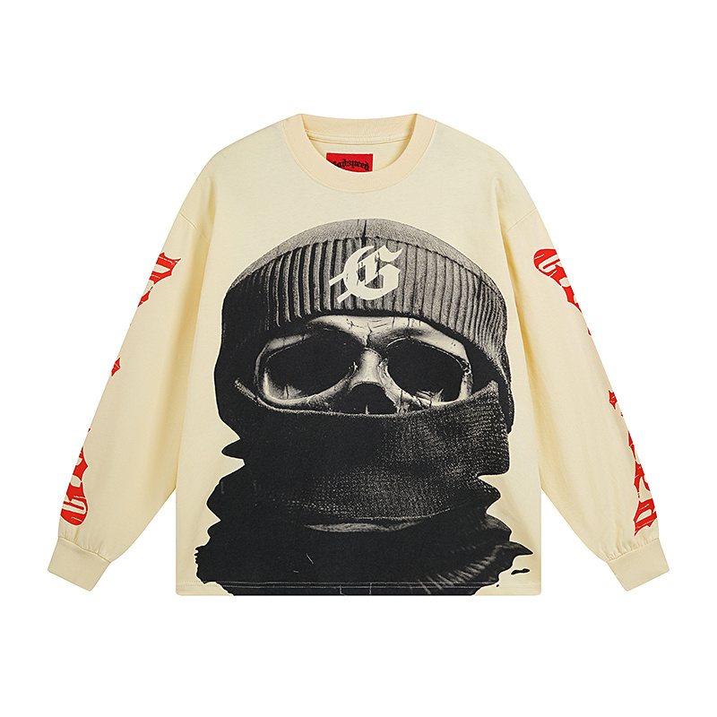 Godspeed Masked Face Graphic Long-Sleeve T-Shirt — hero