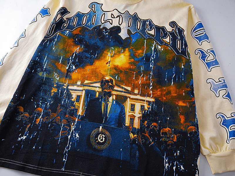 Godspeed Out of Many One Graphic Long-Sleeve T-Shirt — detail