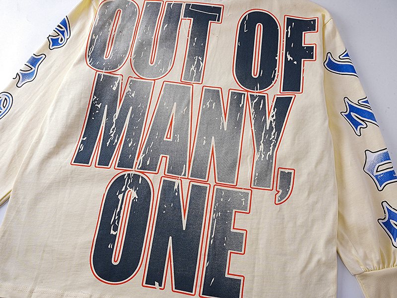 Godspeed Out of Many One Graphic Long-Sleeve T-Shirt — detail