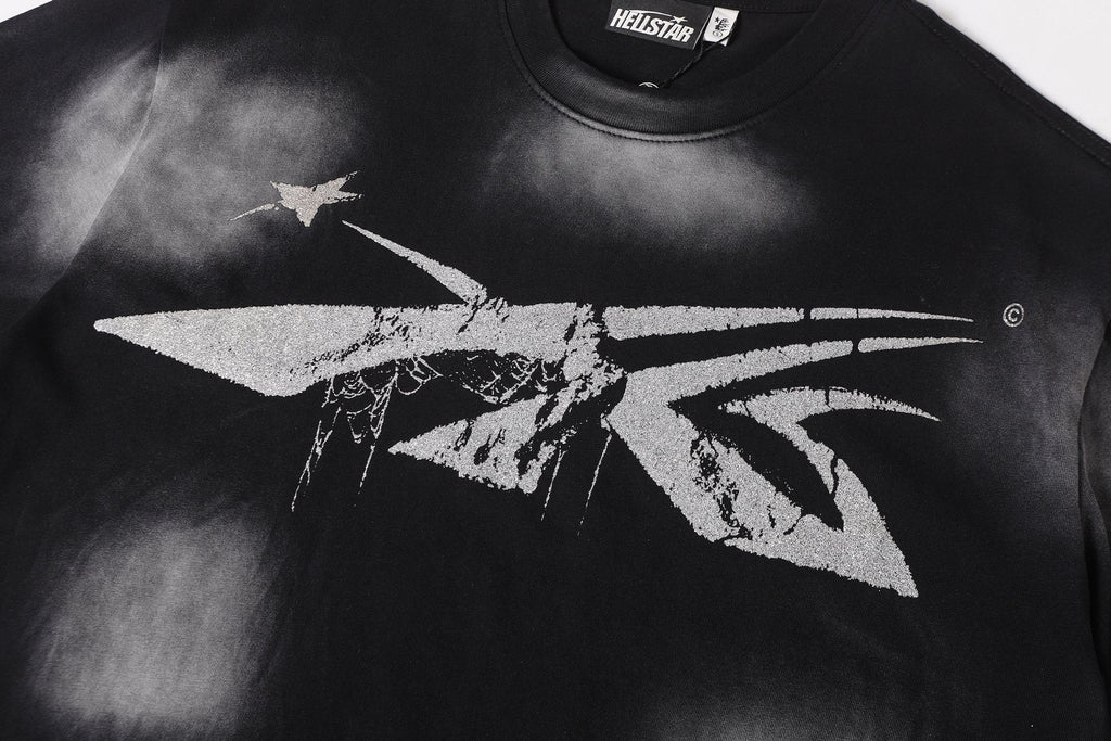 Hellstar Airbrushed Insect & Spiderweb Graphic T-Shirt — detail