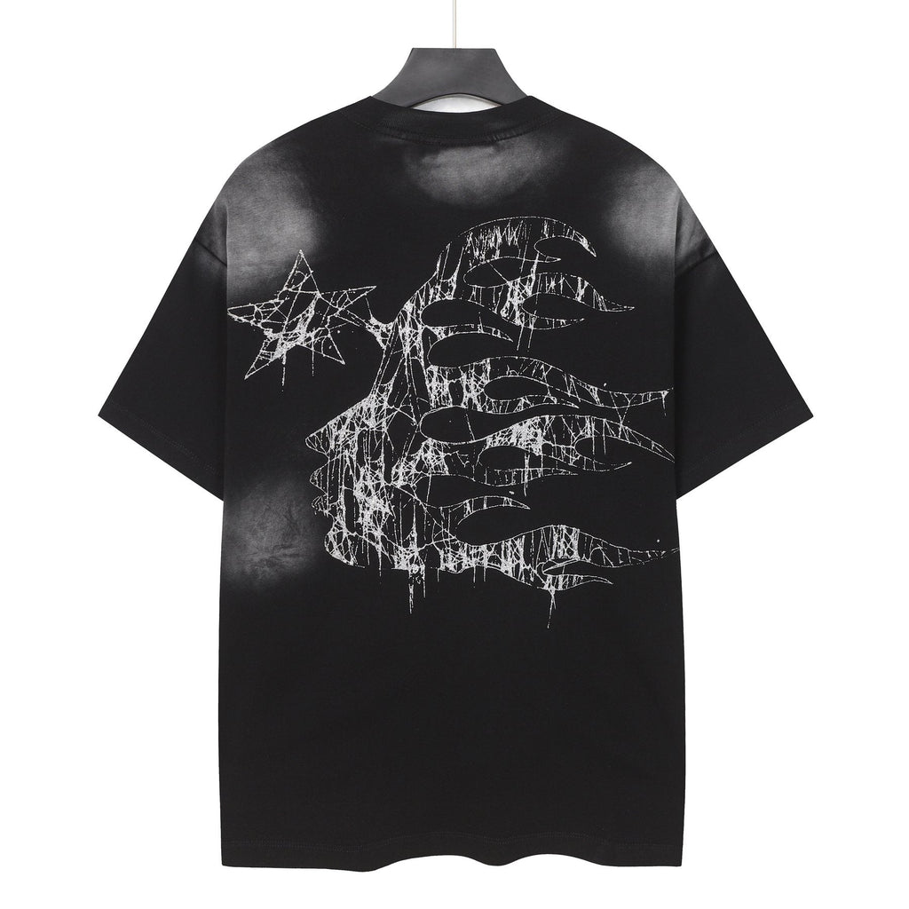 Hellstar Airbrushed Insect & Spiderweb Graphic T-Shirt — back