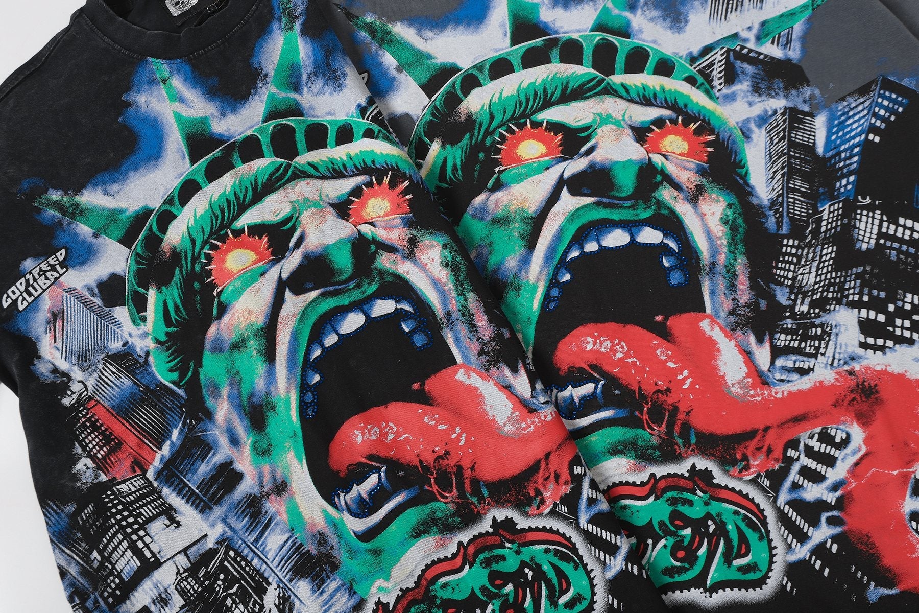Godspeed Statue of Liberty Graphic T-Shirt — detail