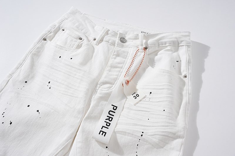 Purple Brand Paint-Splatter Distressed Jeans — detail