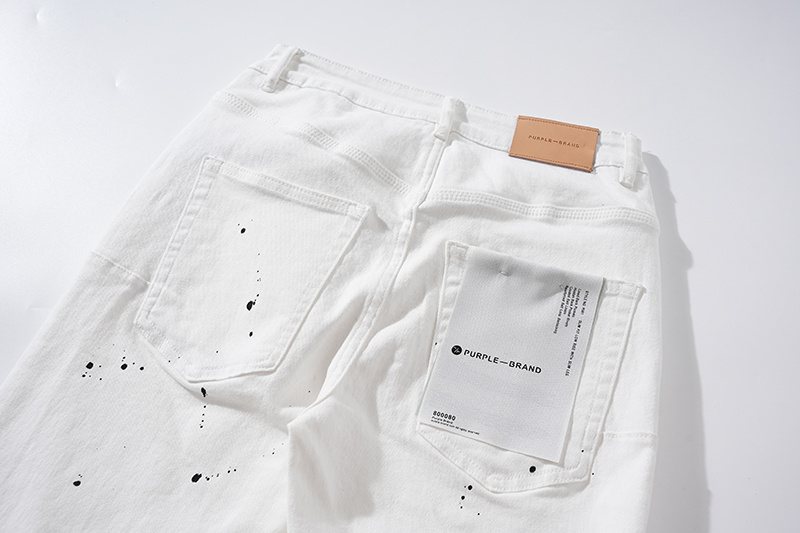 Purple Brand Paint-Splatter Distressed Jeans — detail