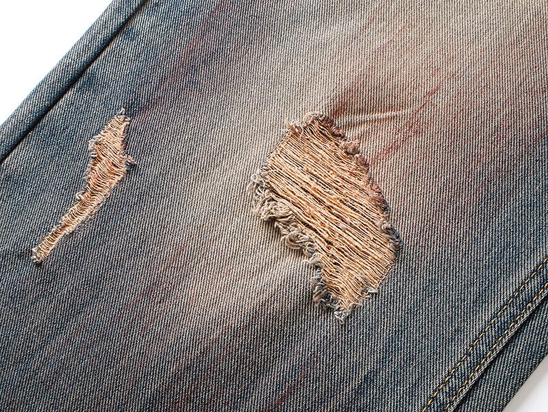 Purple Brand Distressed Blue Jeans — detail