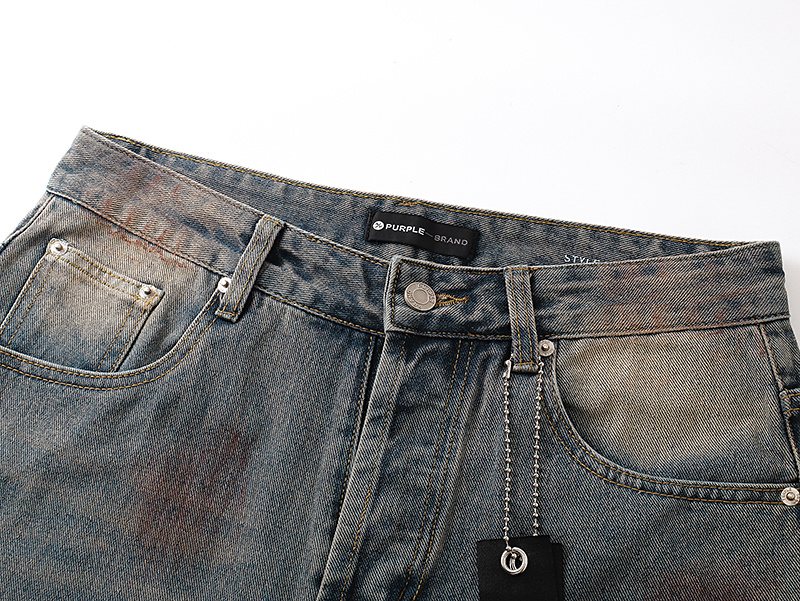 Purple Brand Distressed Blue Jeans — detail