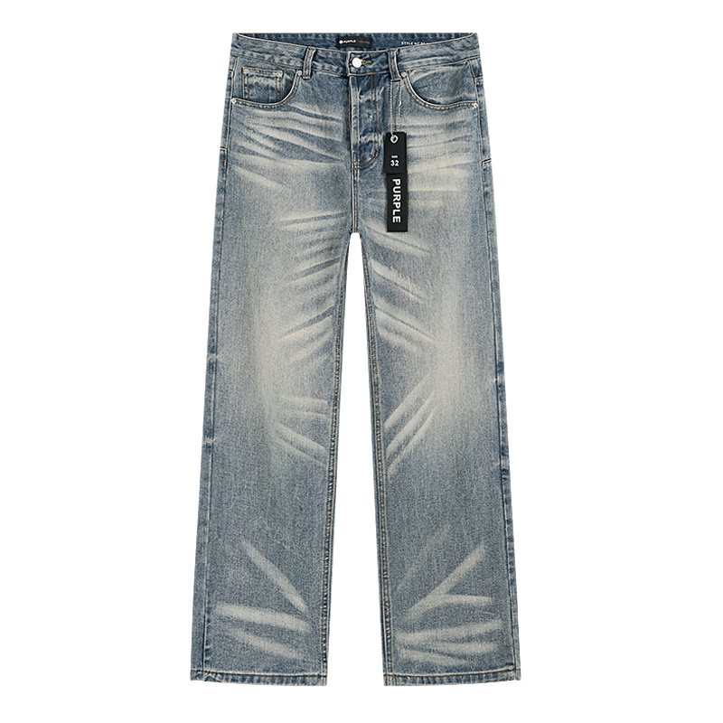 Purple Brand Light Blue Wash Straight-Leg Jeans — front