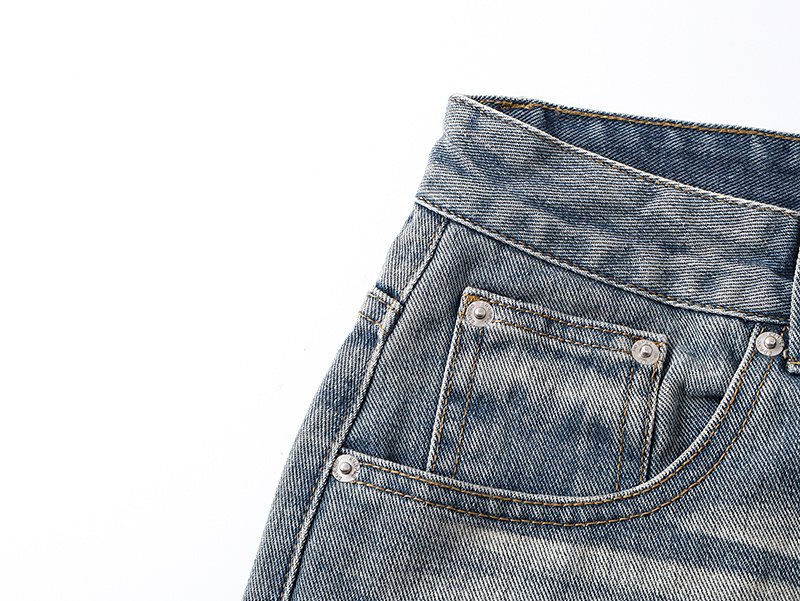 Purple Brand Light Blue Wash Straight-Leg Jeans — detail