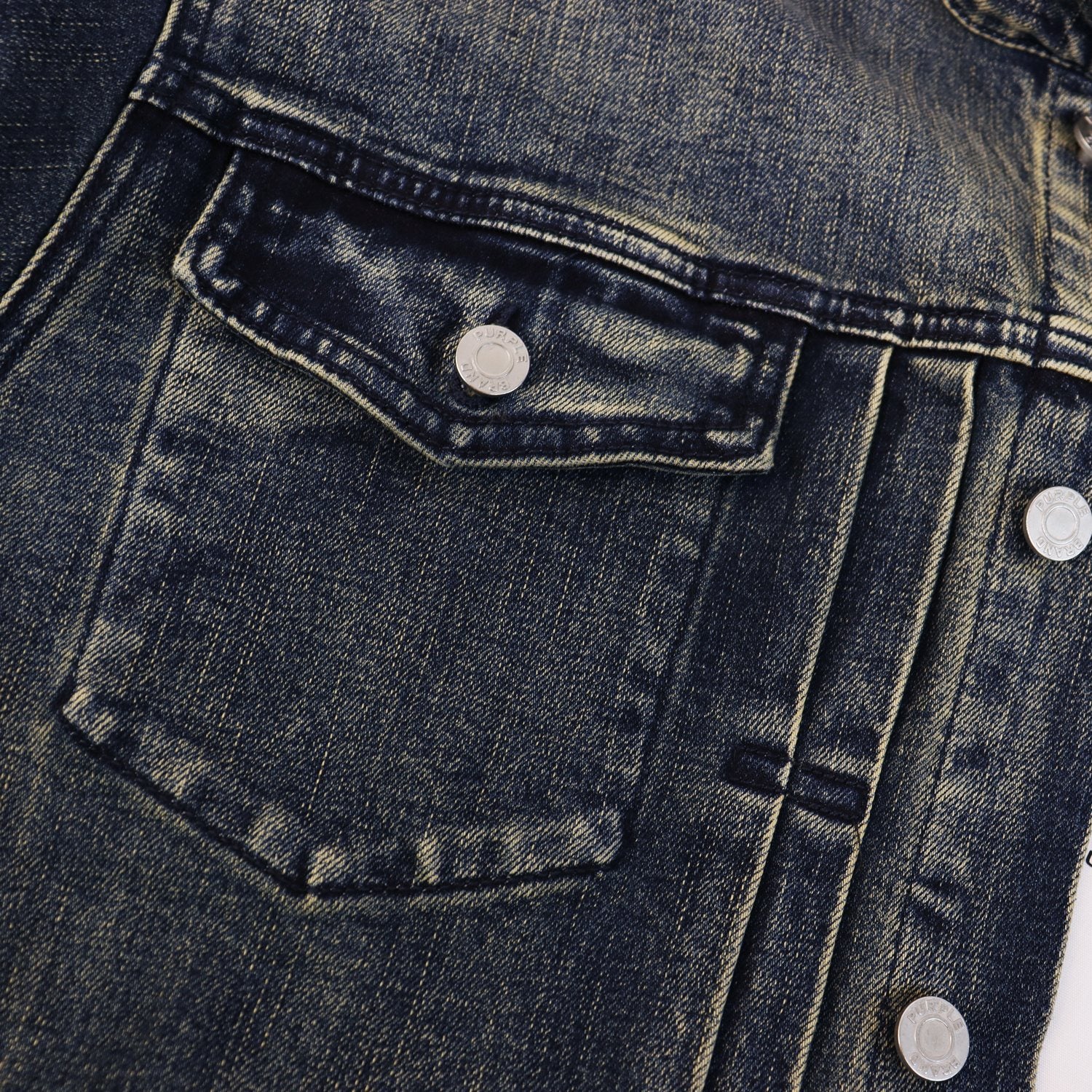Purple Brand Bandana Trucker Denim Jacket — detail