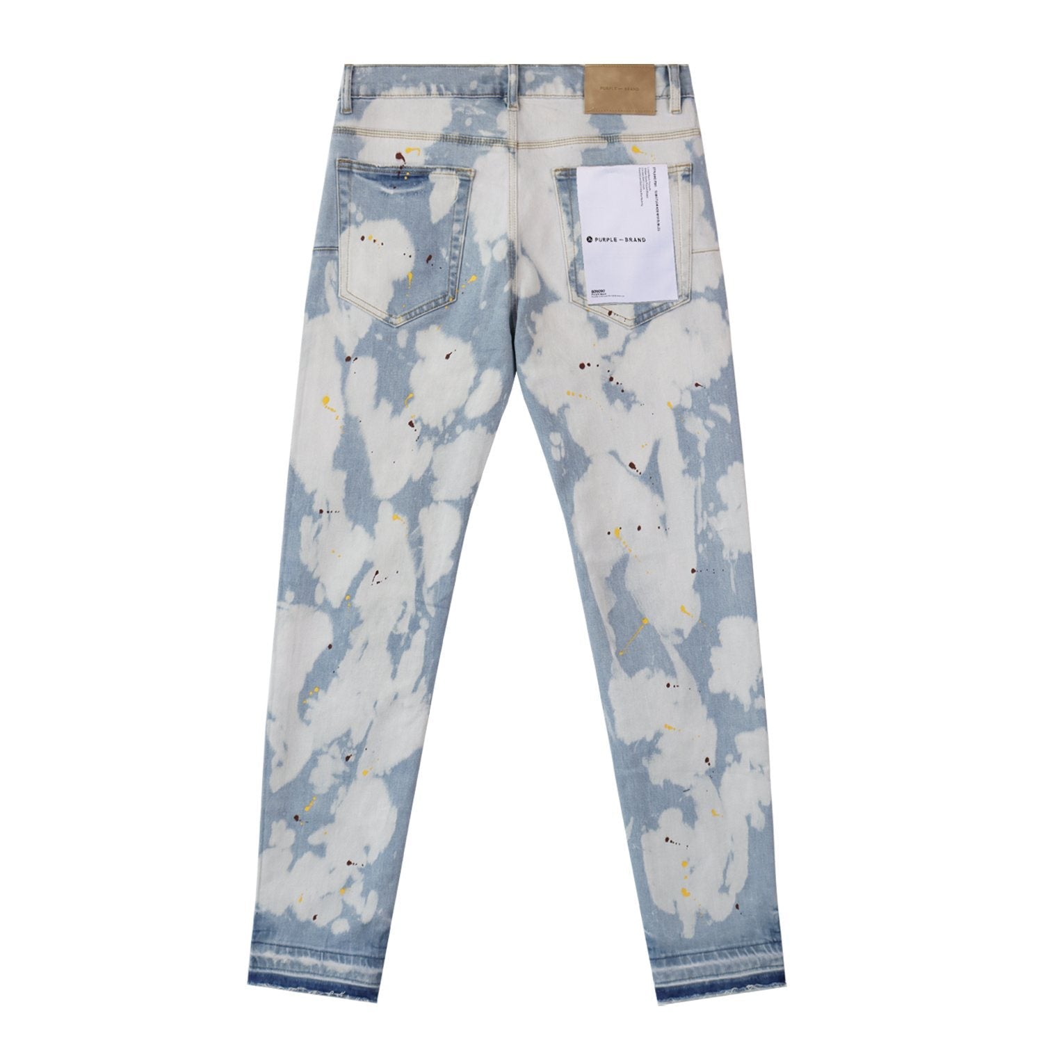 Purple Brand Light Blue Bleached Paint Splatter Skinny Jeans — back