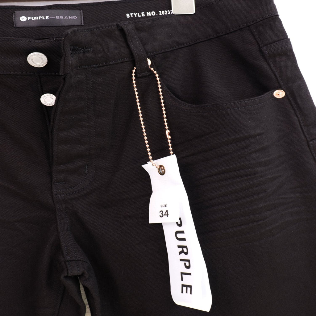 Purple Brand Washed Black Distressed Jeans — detail